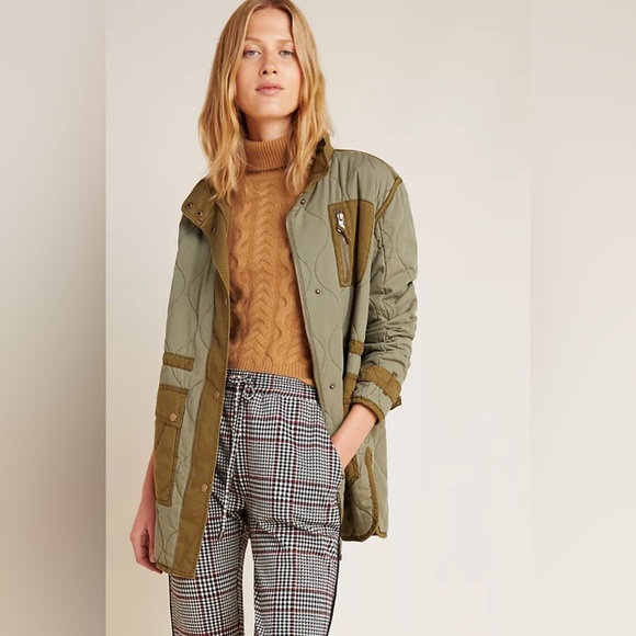 Anthropologie Jackets & Blazers - Anthropologie Quilted Liner Jacket Army Green